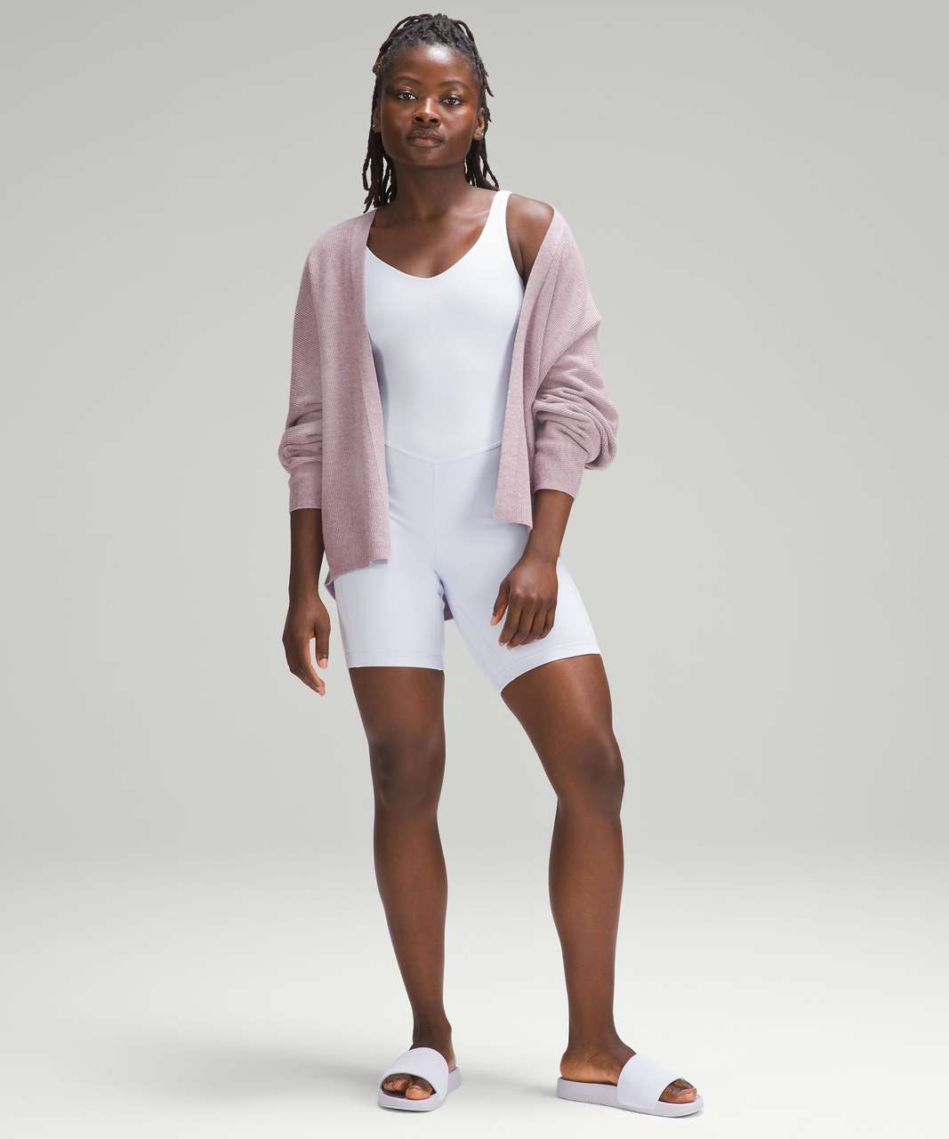 Lululemon Boxy Cotton-Blend Knit Wrap - Heathered Twilight Rose - lulu  fanatics