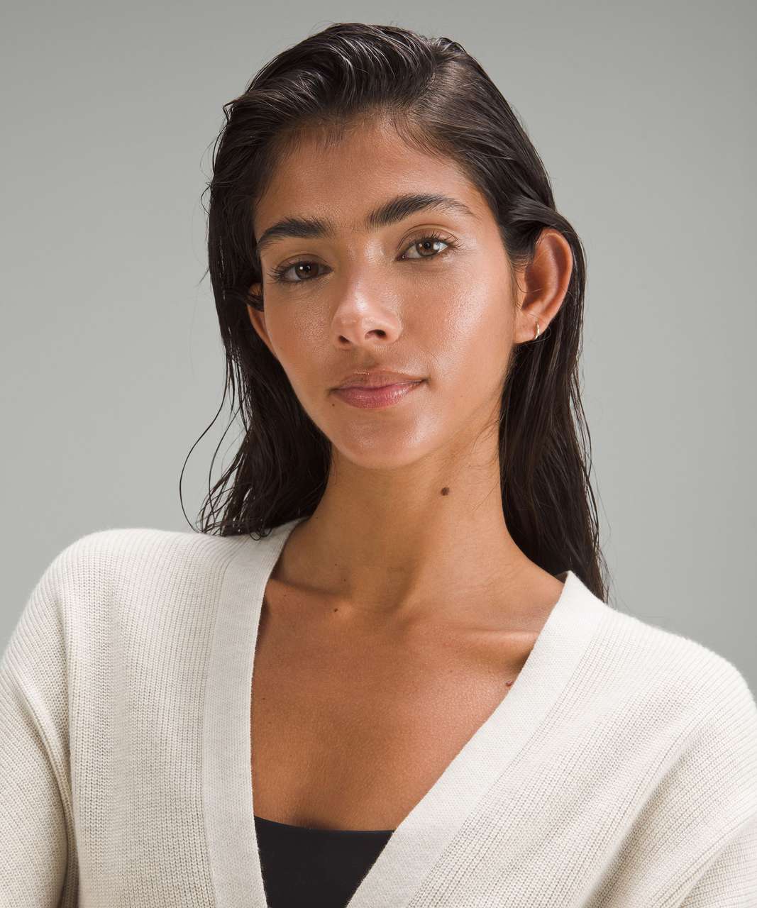 Lululemon Boxy Cotton-Blend Knit Wrap - Heathered Bone