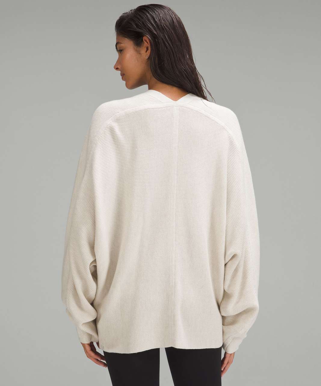 Lululemon Boxy Cotton-Blend Knit Wrap - Heathered Bone