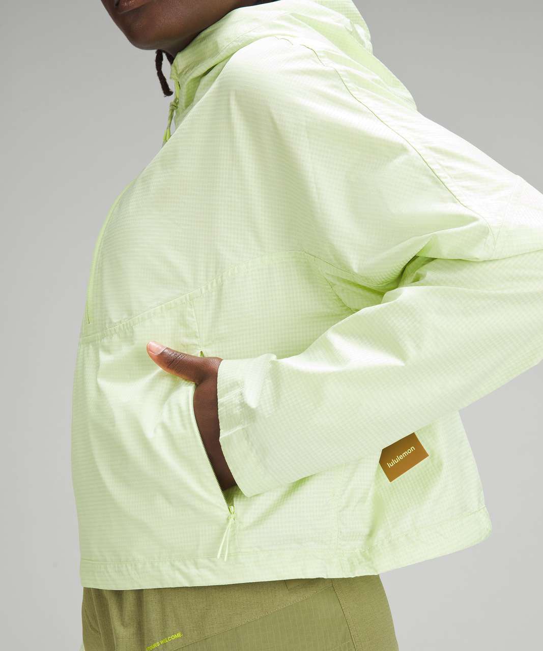 Lululemon Cinch-Back Half-Zip Hiking Pullover - Fluro Lime / Elixir