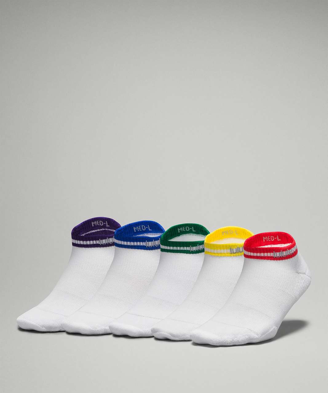 Lululemon Womens Daily Stride Ankle Sock *5 Pack - White / Rainbow