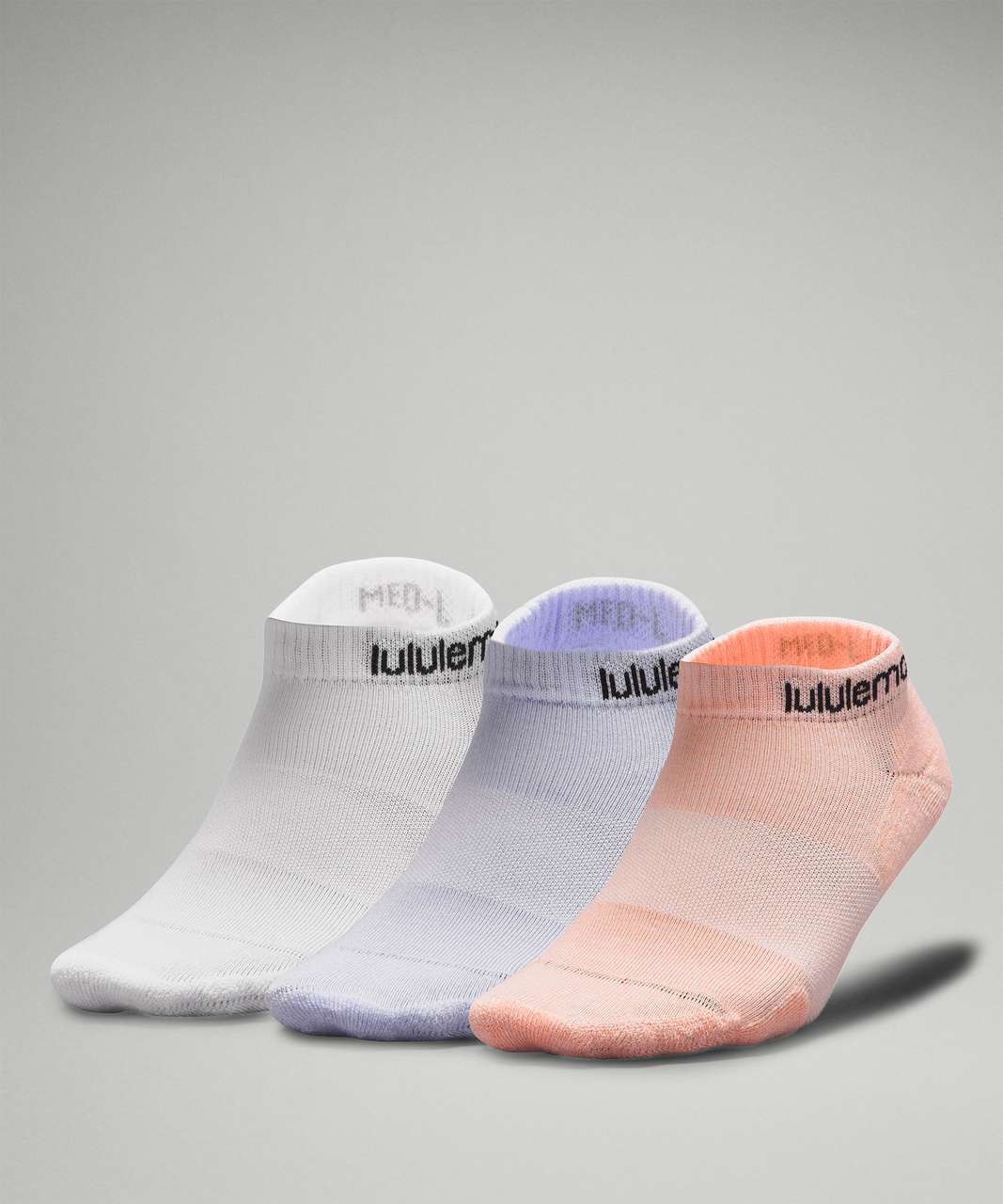 Lululemon Womens Daily Stride Comfort Ankle Sock *3 Pack - Dew Pink / Pastel Blue / White