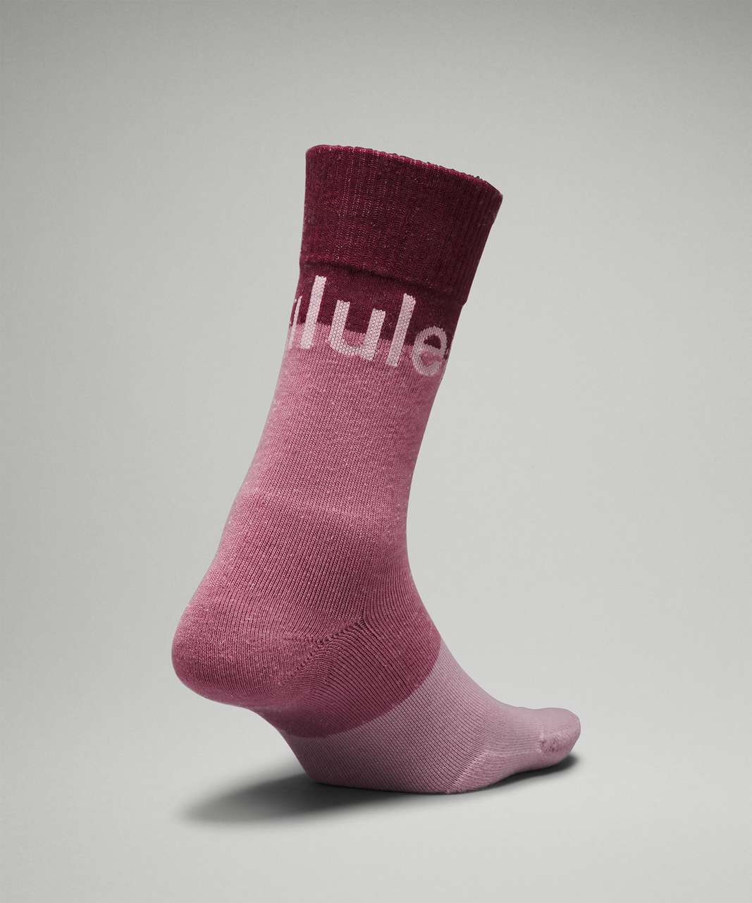 Lululemon Womens Daily Stride Comfort Crew Sock - Velvet Dust / Pink Peony