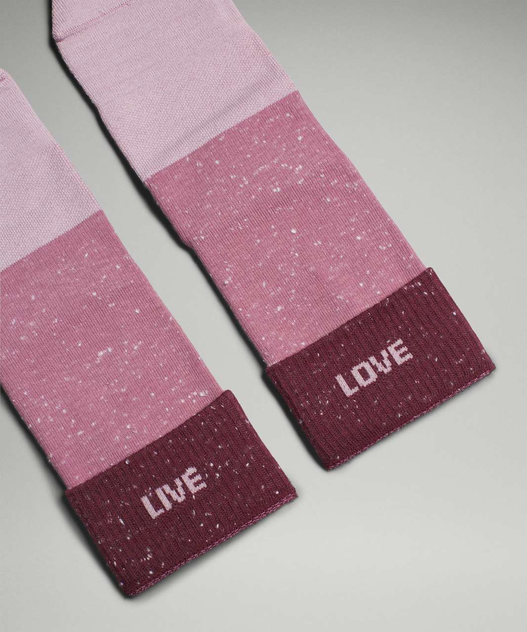 Lululemon Womens Daily Stride Comfort Crew Sock - Velvet Dust / Pink Peony