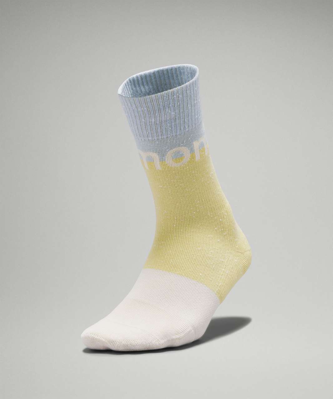 Lululemon Womens Daily Stride Comfort Crew Sock - Blue Linen / Finch Yellow