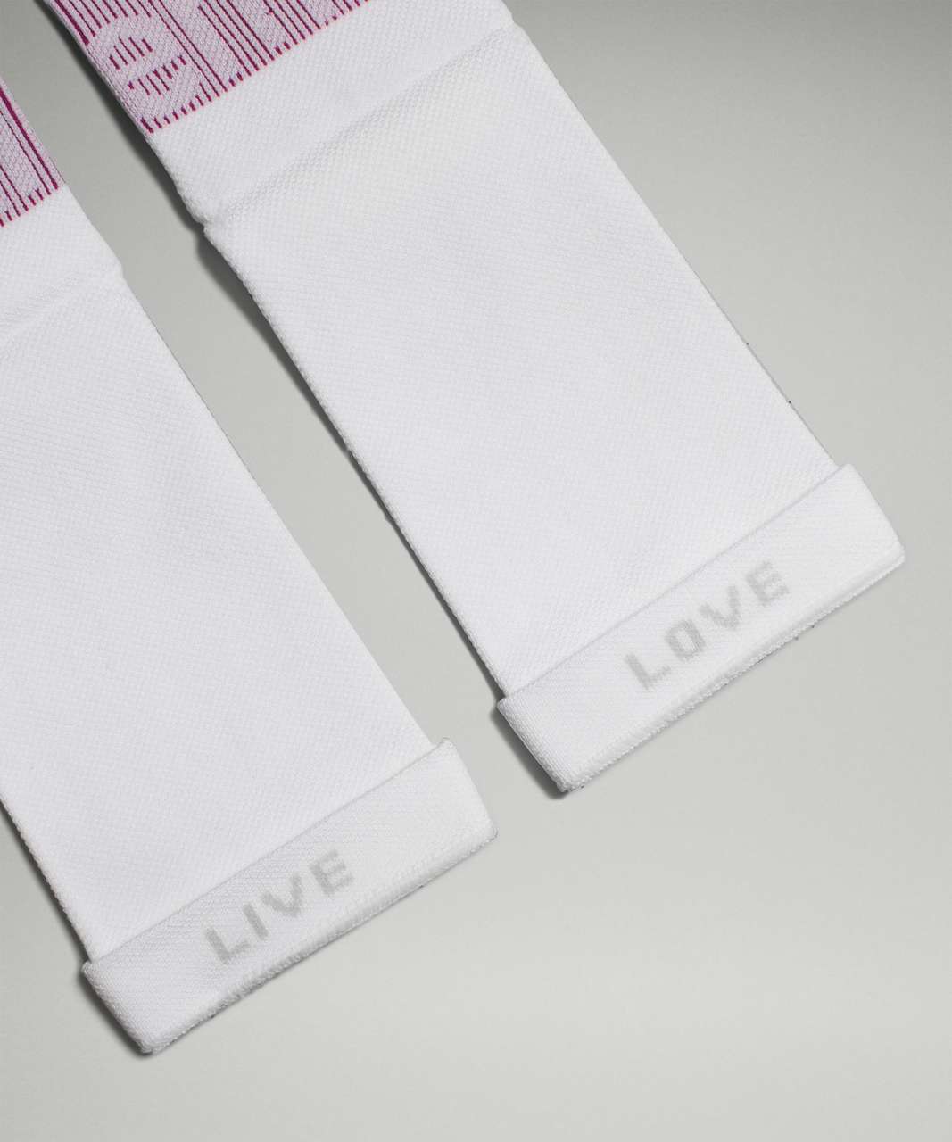 Lululemon Womens Power Stride Crew Sock *3 Pack - Summer Glow / White / Lip Gloss