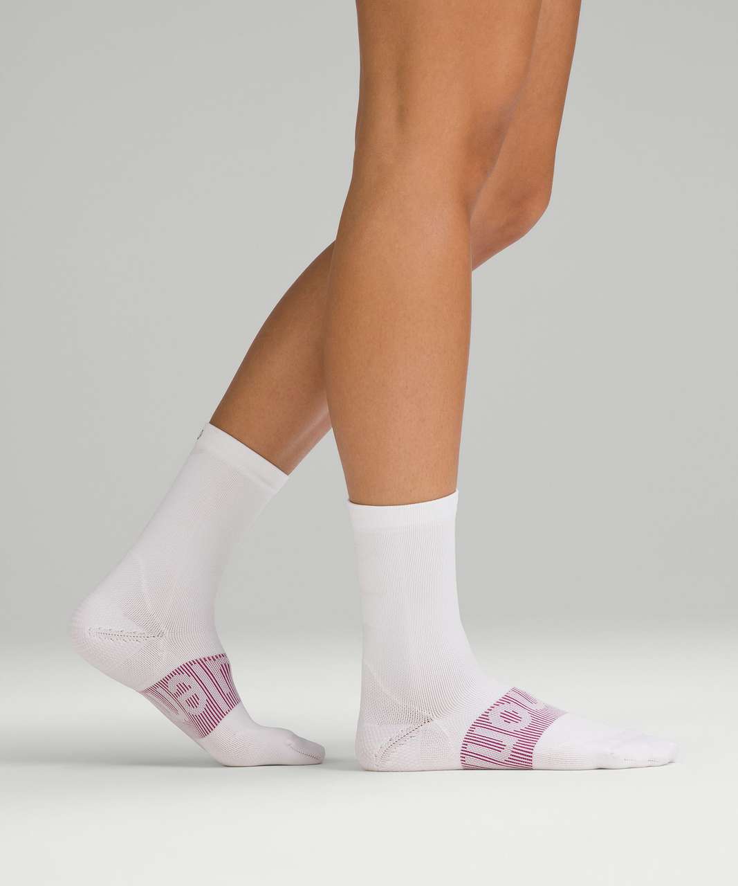 lululemon athletica Power Stride Crew Socks Stripe 3 Pack - Color Pastel/ blue/white - Size M in Purple