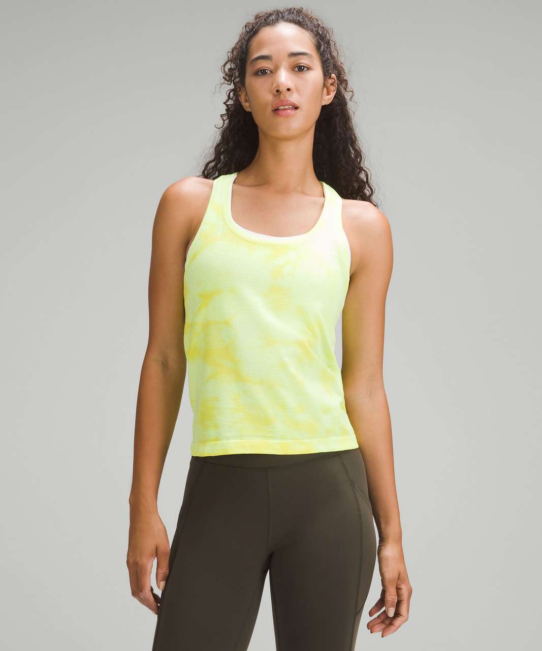 Lululemon Women's Size 0 Racerback Tank Top Striped Yellow and