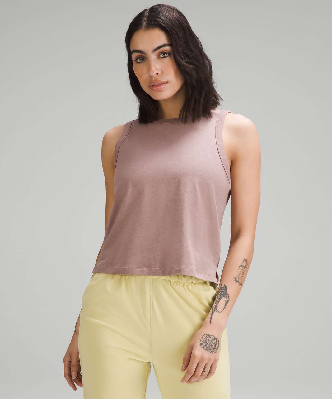 New lululemon align tank in washed mauve with nomad and espresso. Pret