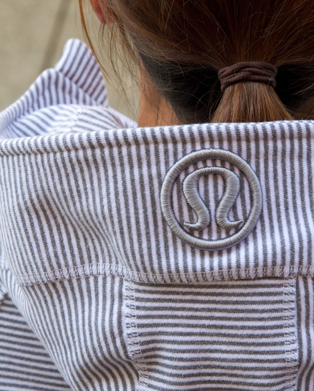 Lululemon Scuba Hoodie *Stripe - White Heathered Blurred Grey