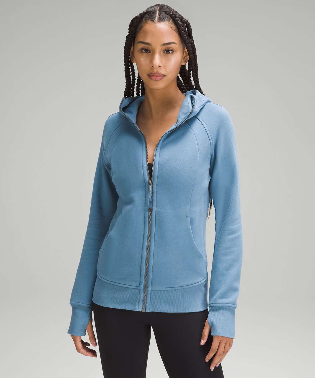 lululemon athletica Scuba Cotton-blend Half-zip Hoodie in Blue