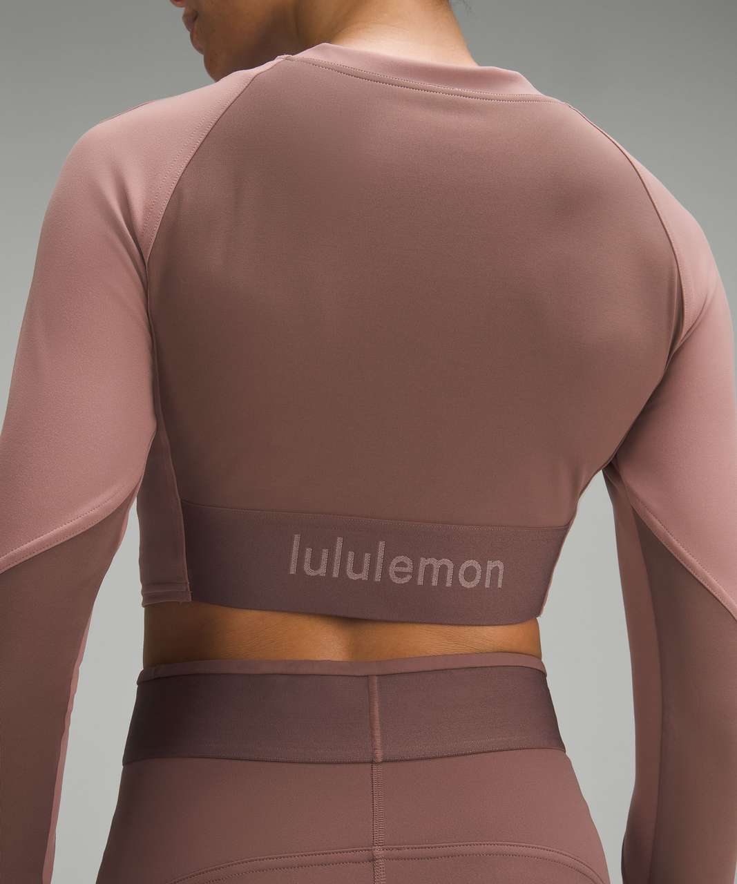 Lululemon Women's Align Long Sleeve Cropped Shirt Size 8 PSAV pink savannah