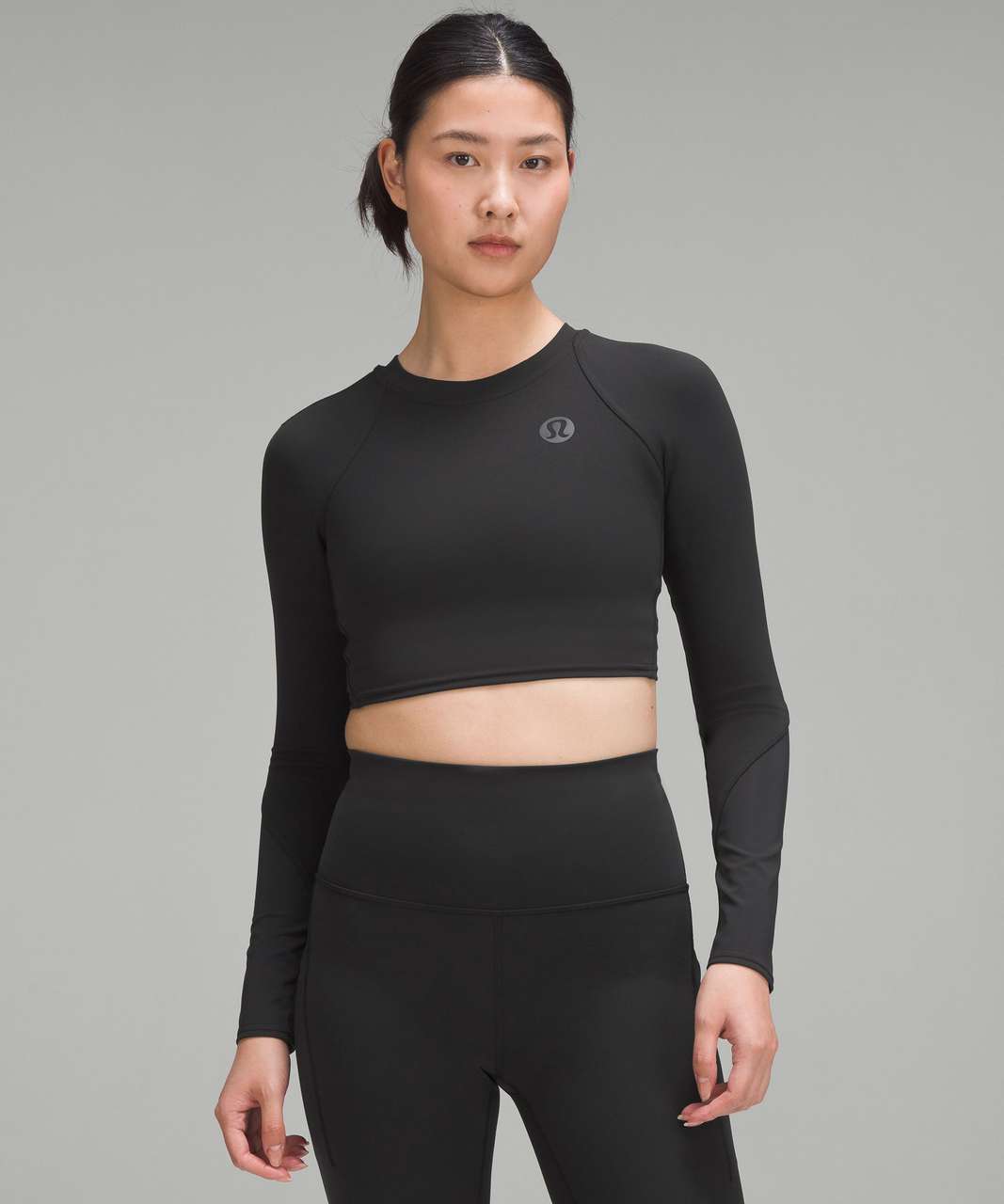 Lululemon Logo Elastic Everlux Training Long-Sleeve Shirt - Black