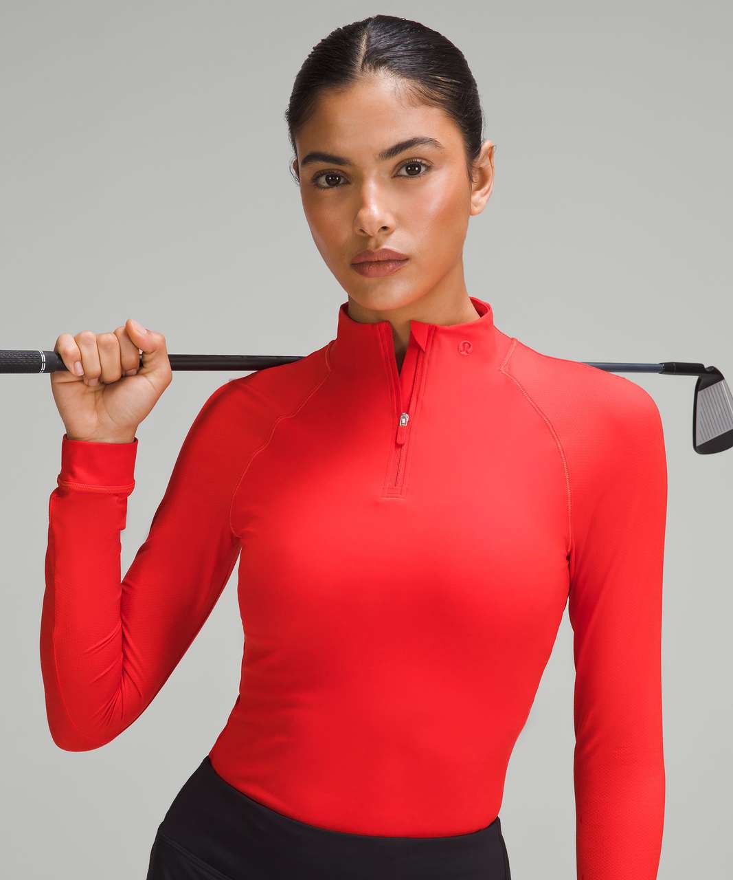 Lululemon Nulux Half-Zip Golf Long-Sleeve Shirt - Hot Heat