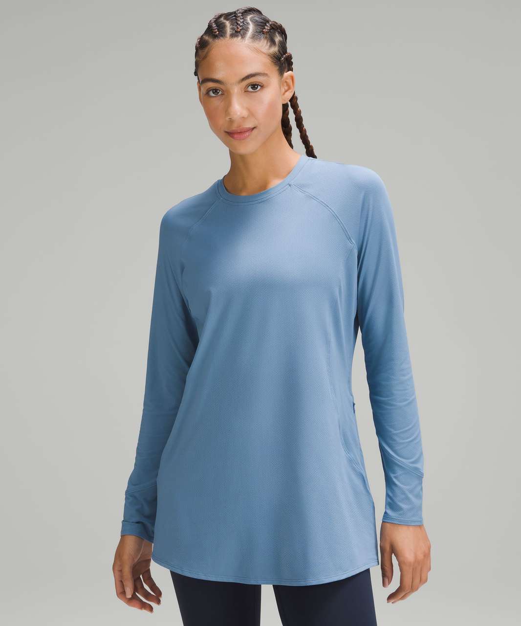 Lululemon Abrasion-Resistant High-Coverage Long-Sleeve Shirt - Utility Blue  - lulu fanatics