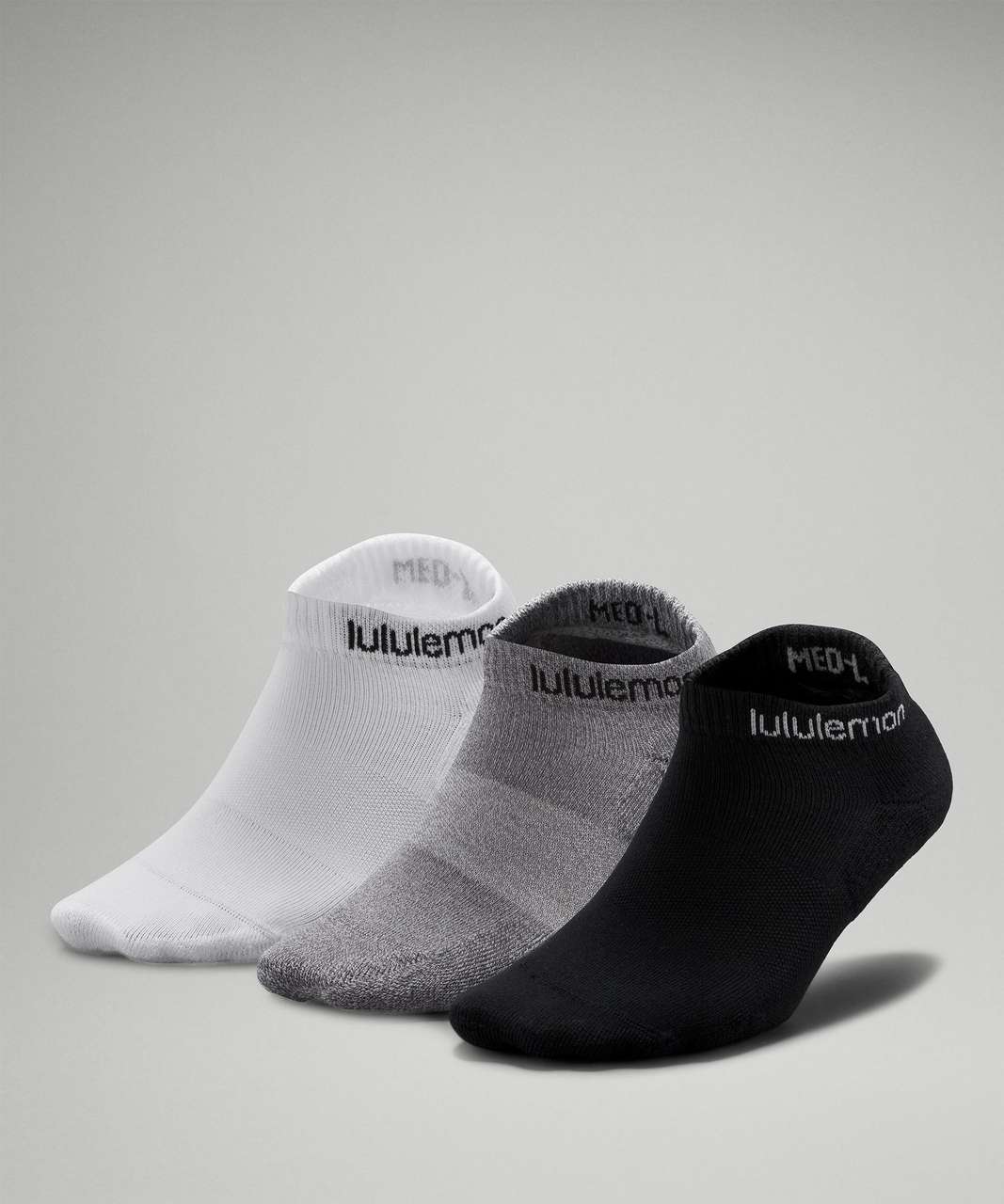 Lululemon Womens Daily Stride Comfort Ankle Sock *3 Pack - White / Heather Grey / Black