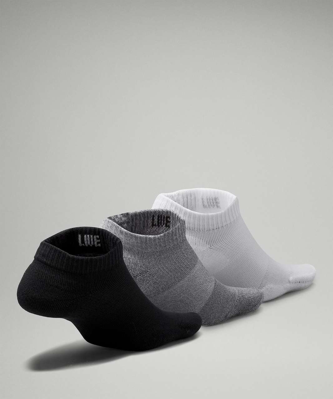 Lululemon Womens Daily Stride Comfort Ankle Sock *3 Pack - White / Heather Grey / Black