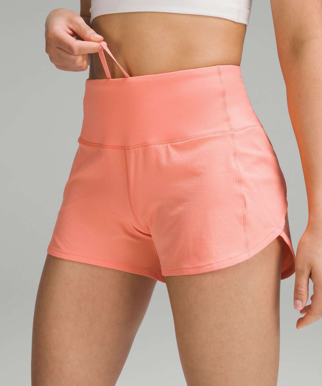 Speed Up Mid-Rise Lined Short 4, Sunny Coral