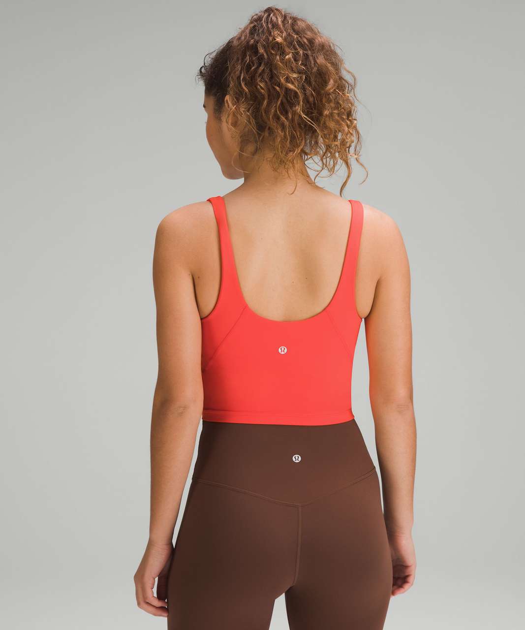 Lululemon Open-Back Cropped Training Tank Top - Orange Soda - lulu fanatics