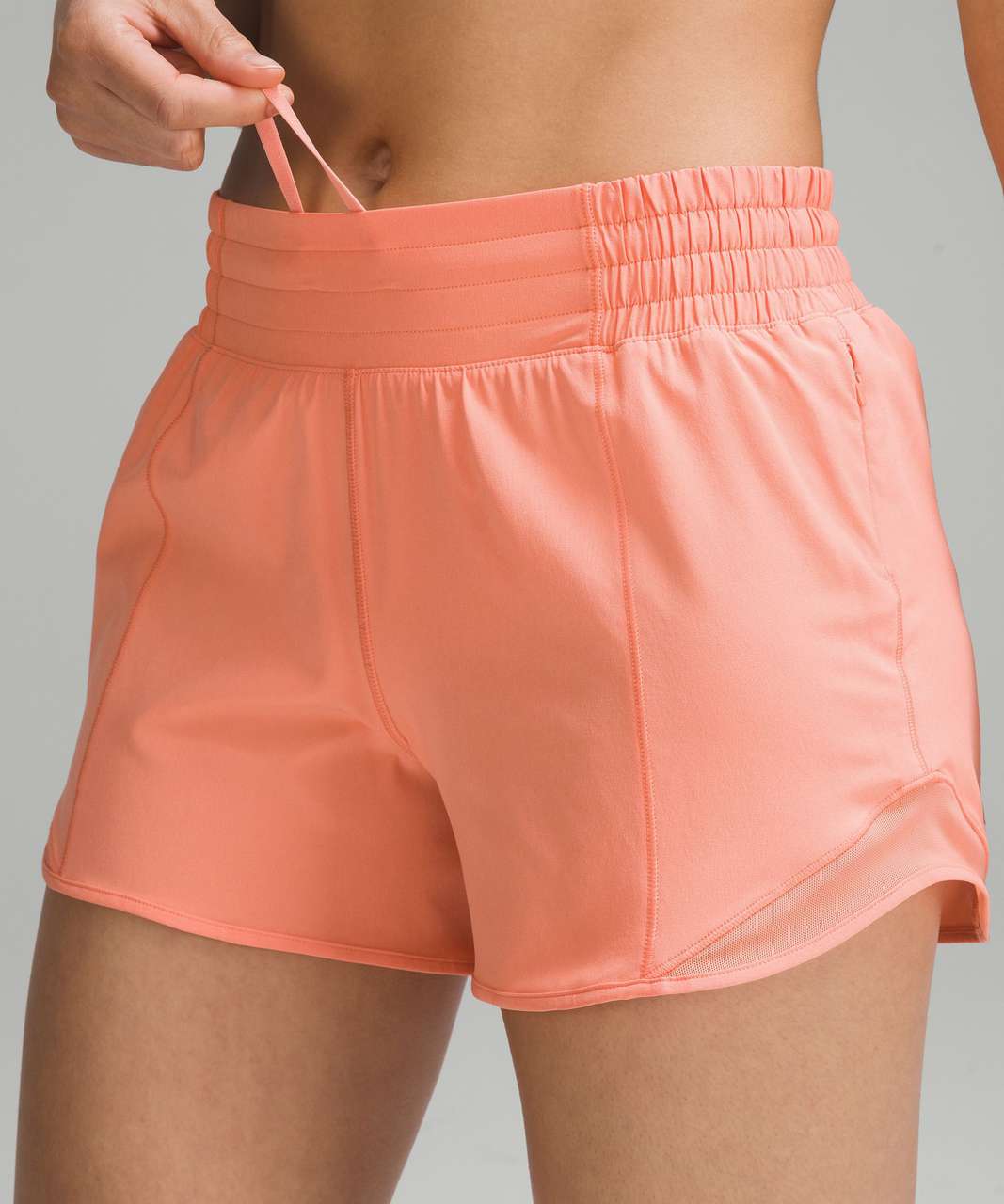 Lululemon Hotty Hot High-Rise Lined Short 4" - Sunny Coral