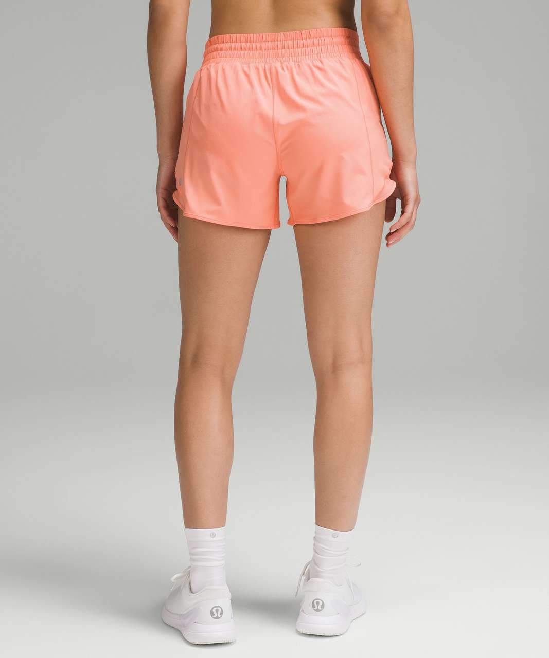 Lululemon Hotty Hot High-Rise Lined Short 4" - Sunny Coral