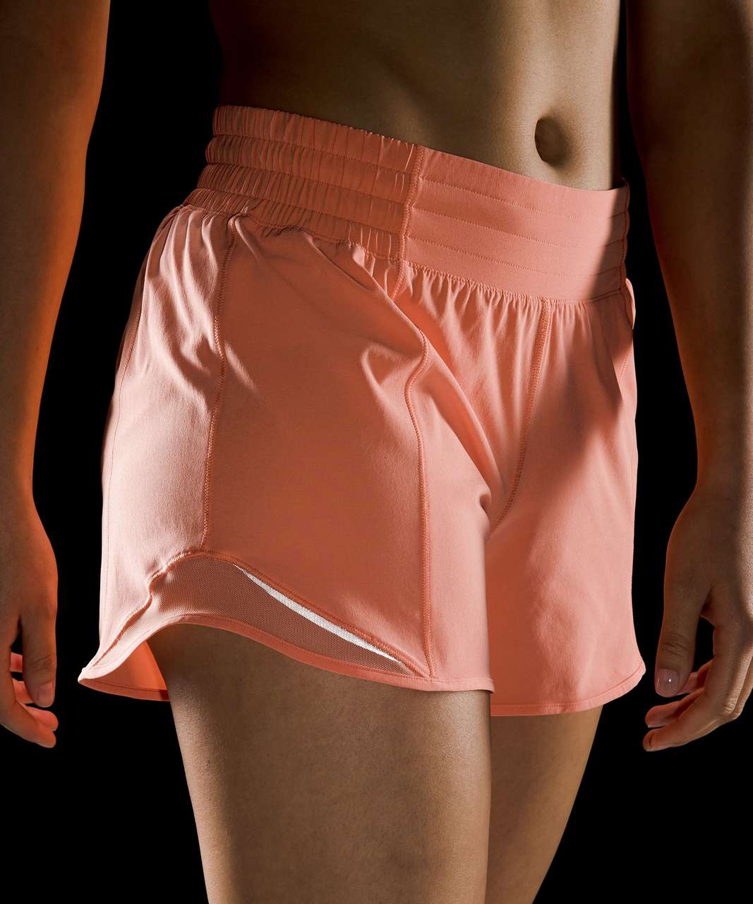 Lululemon Hotty Hot High-Rise Lined Short 4" - Sunny Coral