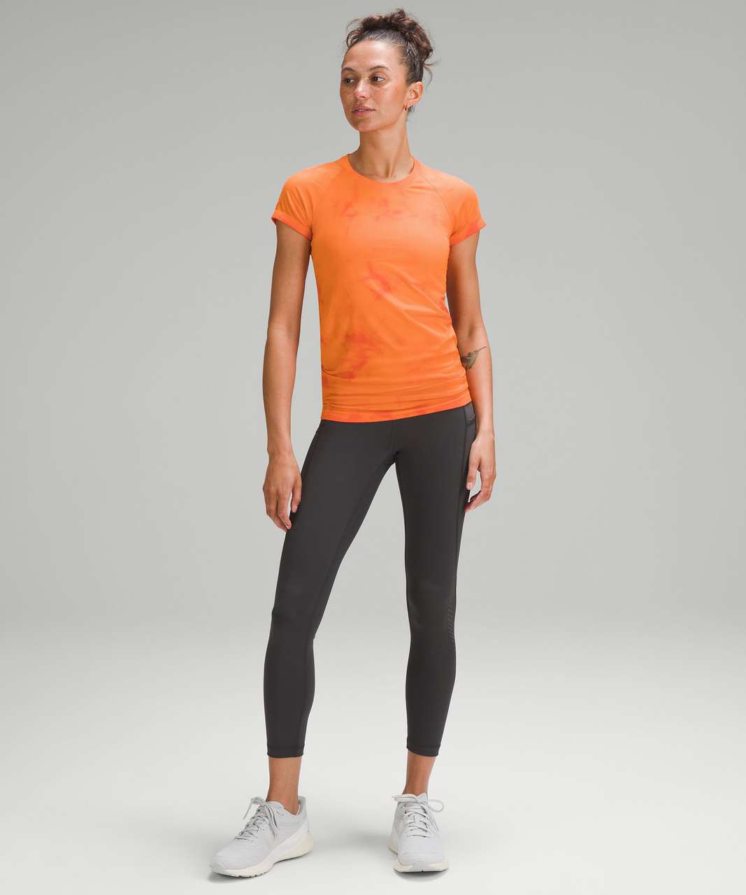 Lululemon Swiftly Tech Short-Sleeve Shirt 2.0 - Marble Dye Solar Orange