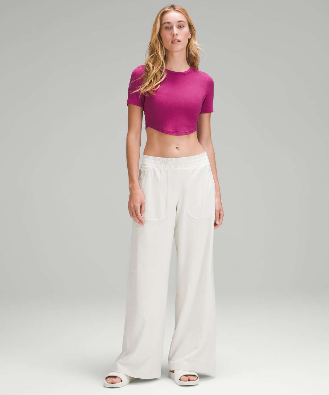 Lululemon Hold Tight Cropped T-Shirt - Magenta Purple