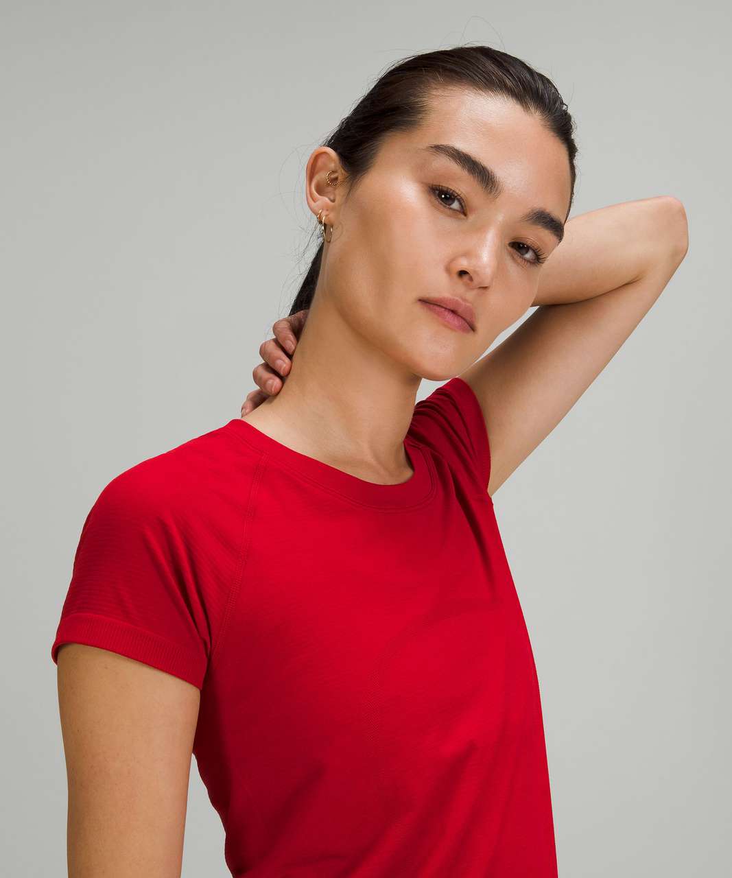 Lululemon Swiftly Tech Short Sleeve Crew *Lunar New Year - Dark Red / Dark  Red - lulu fanatics