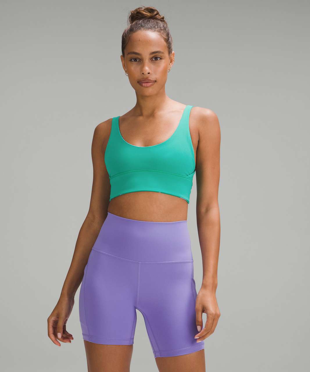 Lululemon Align Bra *Light Support, A/B Cup - BLOSSOM SILHOUETTE MAX Lilac Smoke Kelly Green