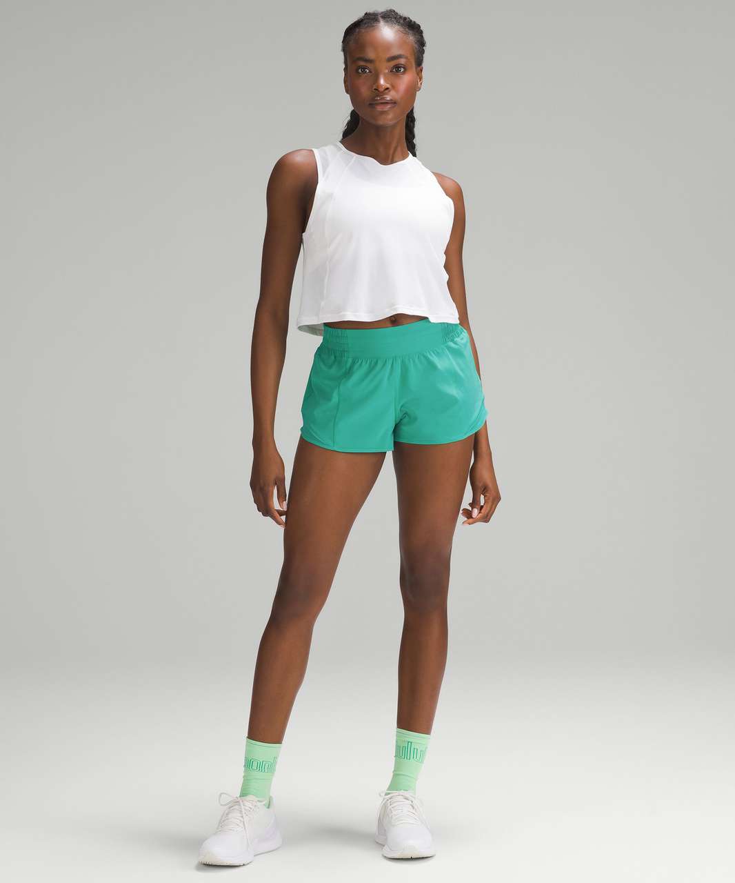 Lululemon Hotty Hot Short High-Rise 4 *Seersucker - Algae Green - lulu  fanatics