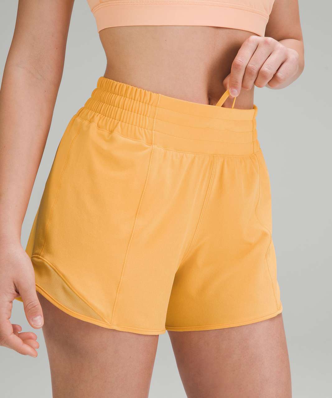 Lululemon Hotty Hot High-Rise Lined Short 4" - Mango Dream