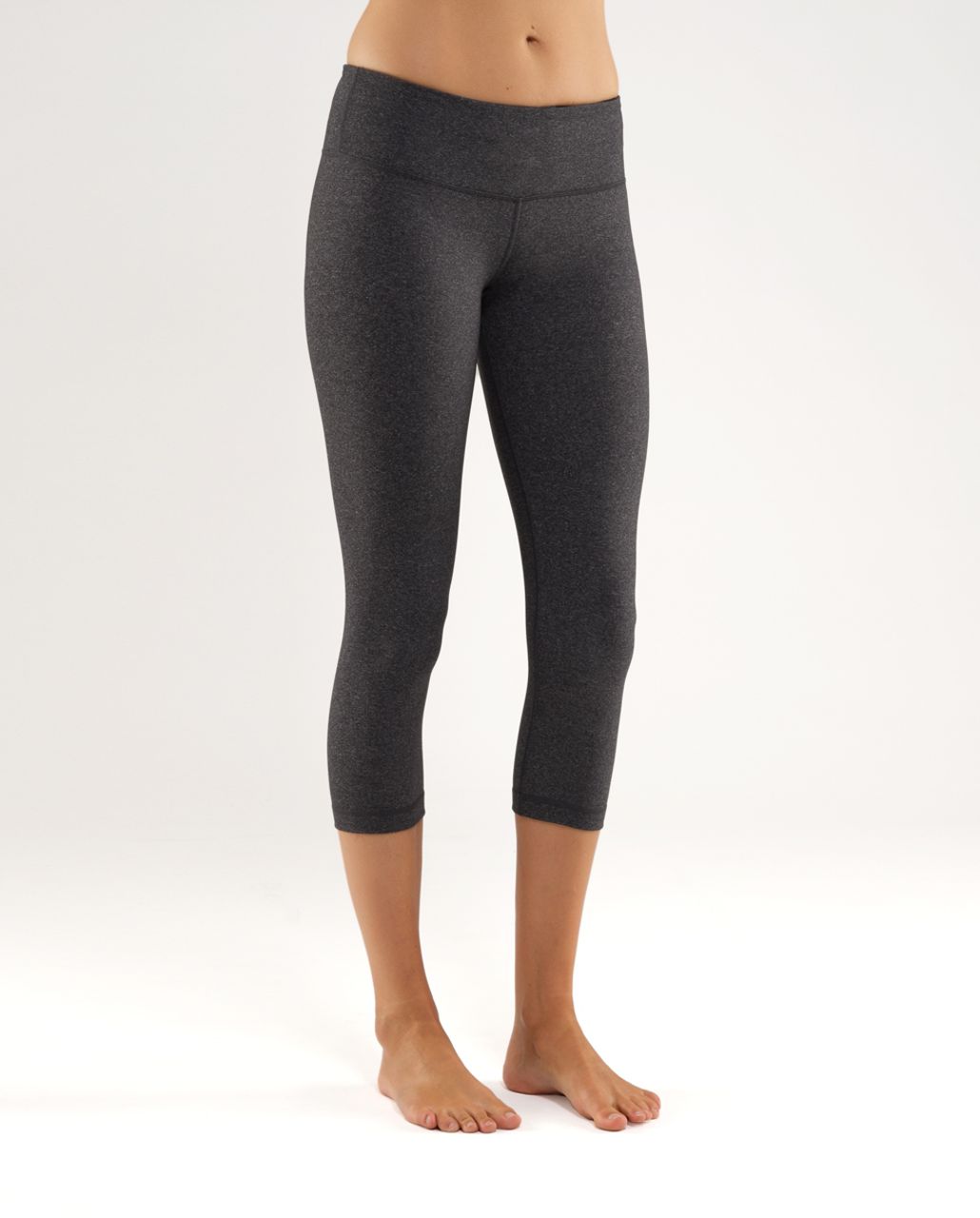 Lululemon Wunder Under Crop - Heathered Black