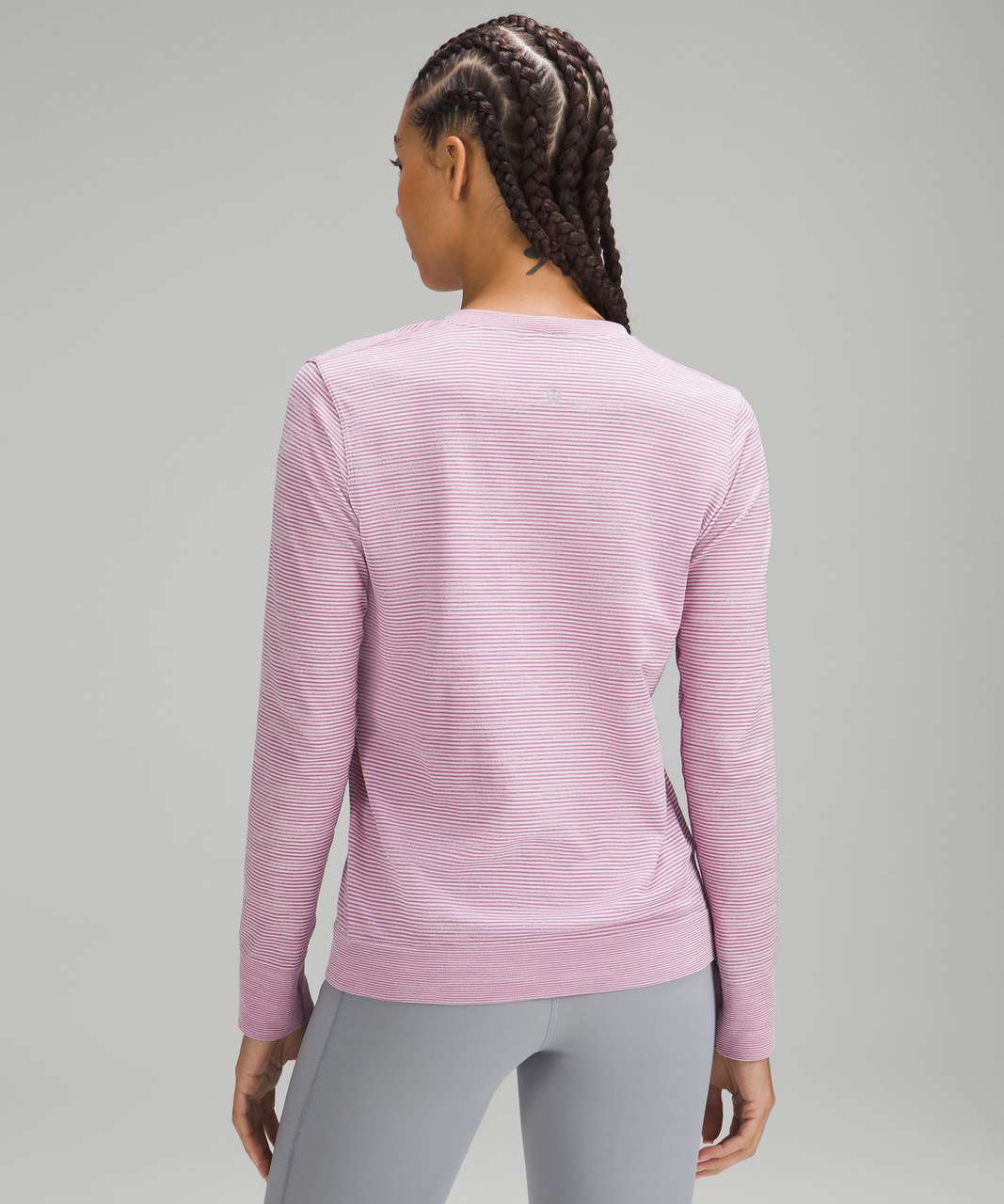 Lululemon Swiftly Relaxed Long-Sleeve Shirt - Chroma Check Stripe Velvet Dust / Velvet Dust Multi / Bone