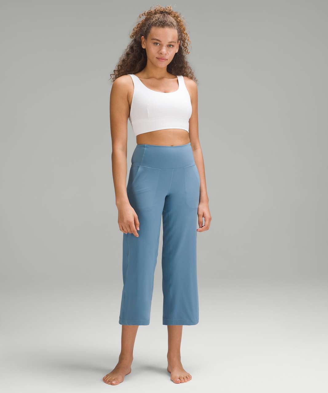 Lululemon Align High-Rise Wide-Leg Cropped Pant 23 - Utility Blue - lulu  fanatics