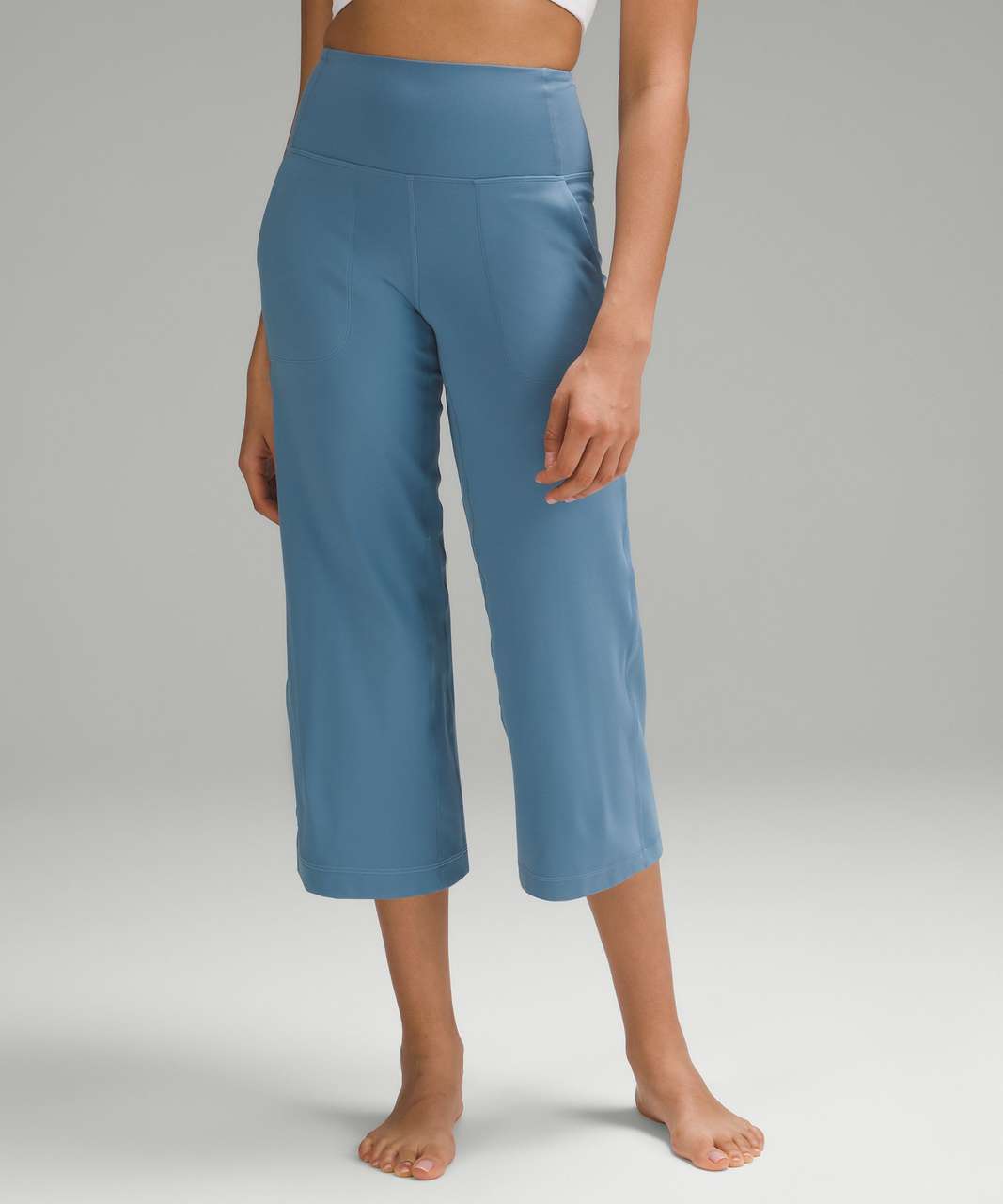 Lululemon Align High-Rise Wide-Leg Cropped Pant 23 - Utility Blue - lulu  fanatics