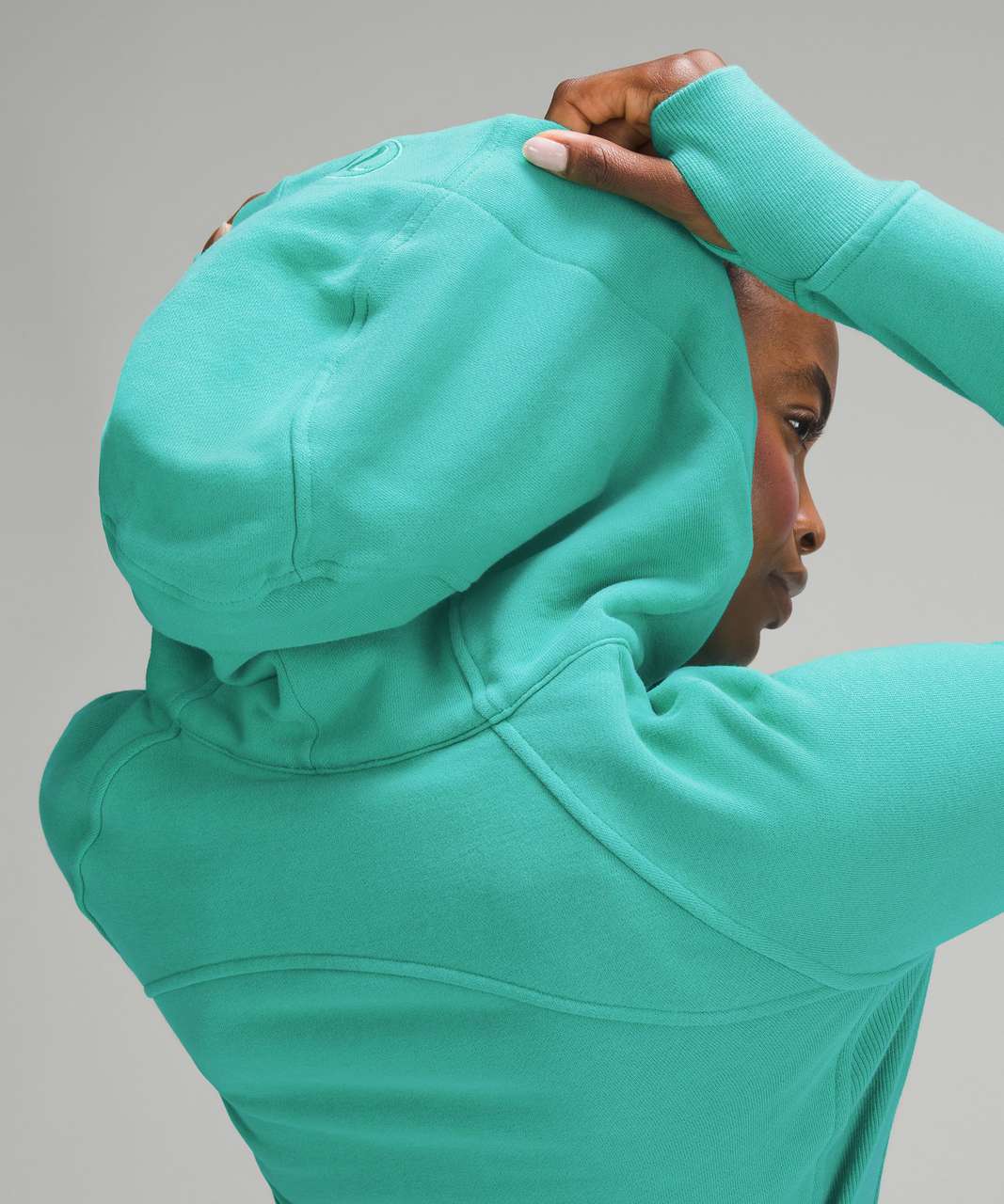 Lululemon Scuba Full Zip Hoodie Everglades Green With Gold Zipper