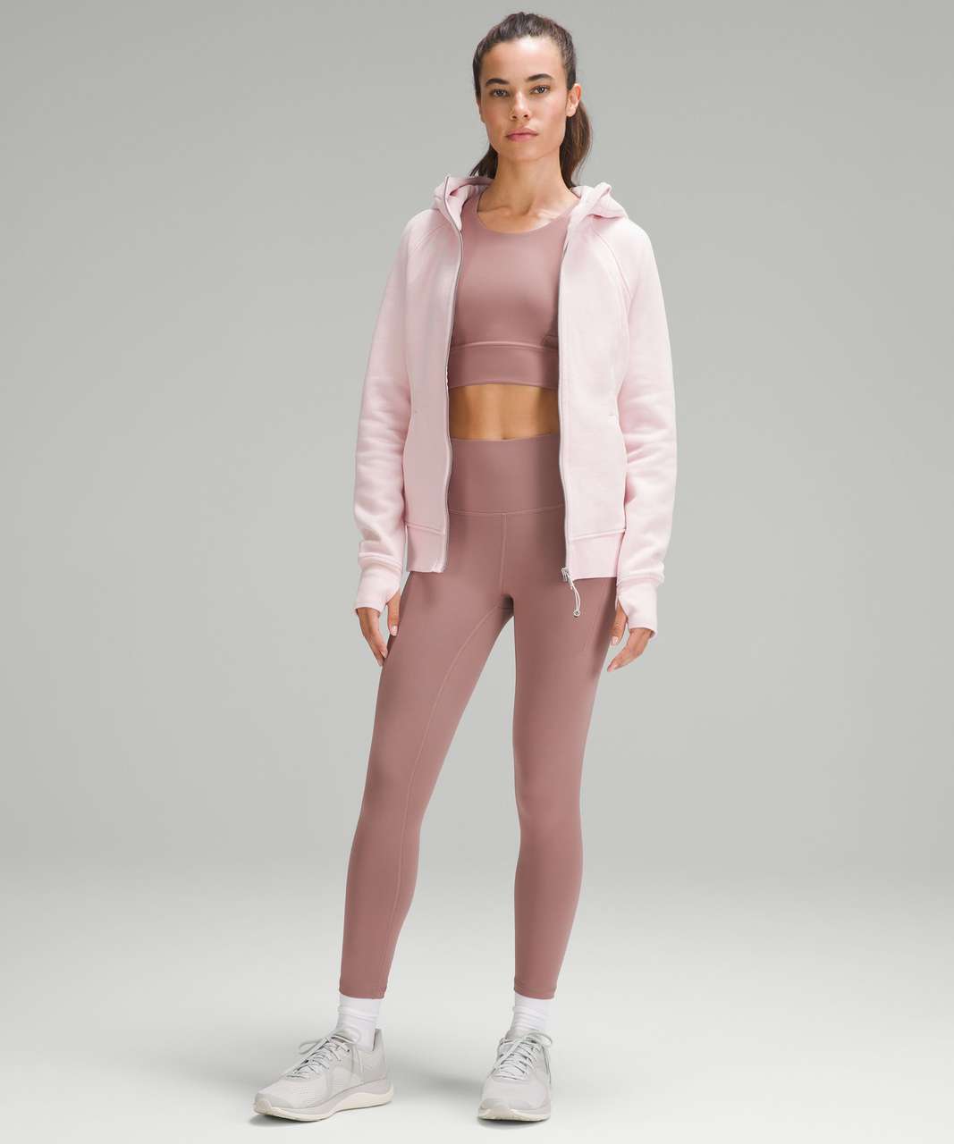 Lululemon Scuba Full-Zip Cropped Hoodie - Meadowsweet Pink - lulu fanatics