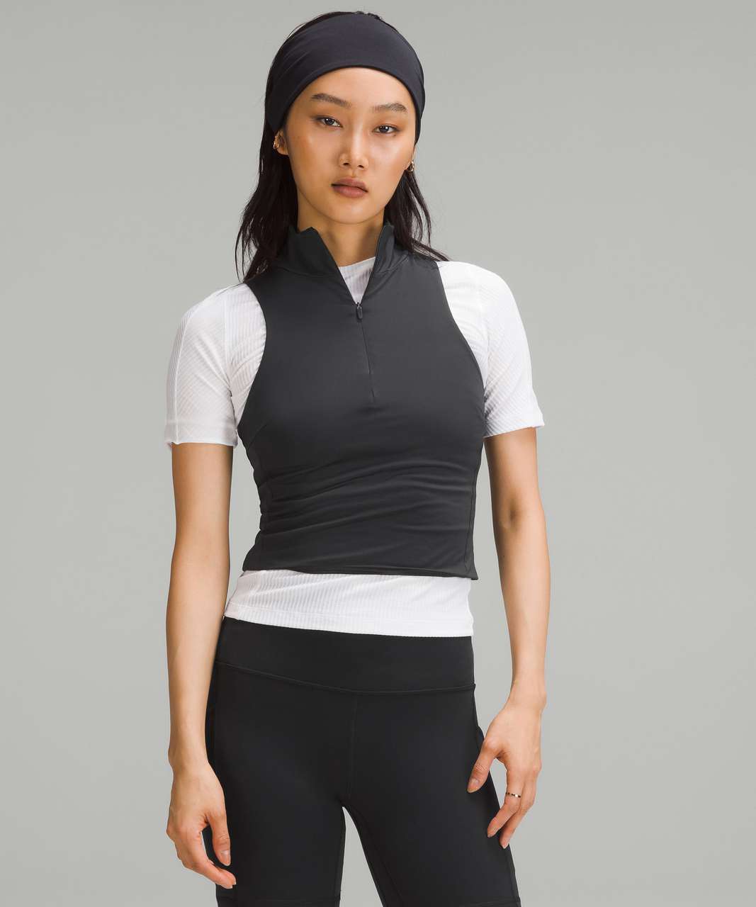 Lululemon Tight-Fit Lined Half-Zip Tank Top - Black - lulu Lululemon Tight-Fit Lined Half-Zip Tank Top - Black - lulu