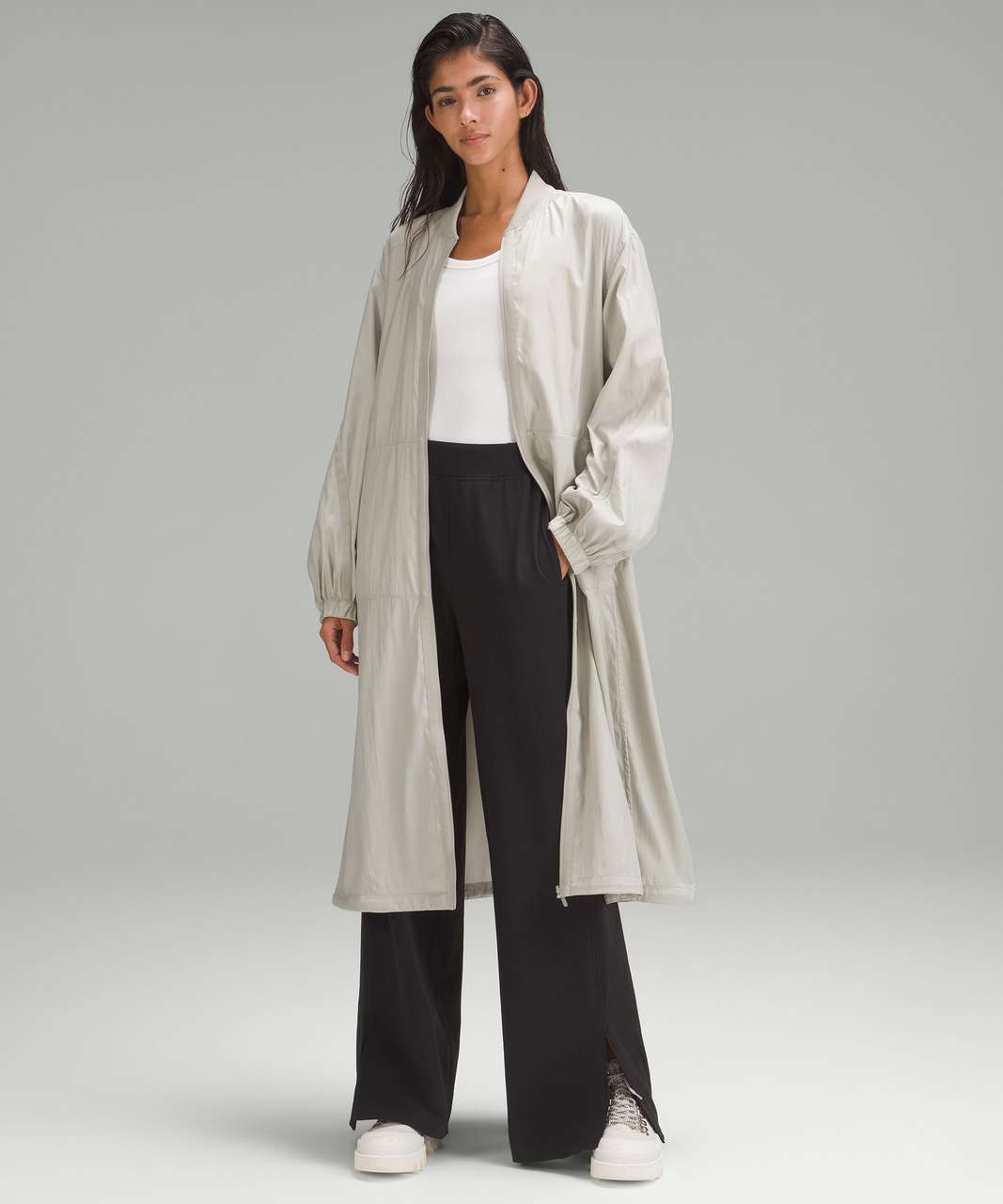 Lululemon Reversible Drape-Sleeve Long Jacket - Bone / Raw Linen