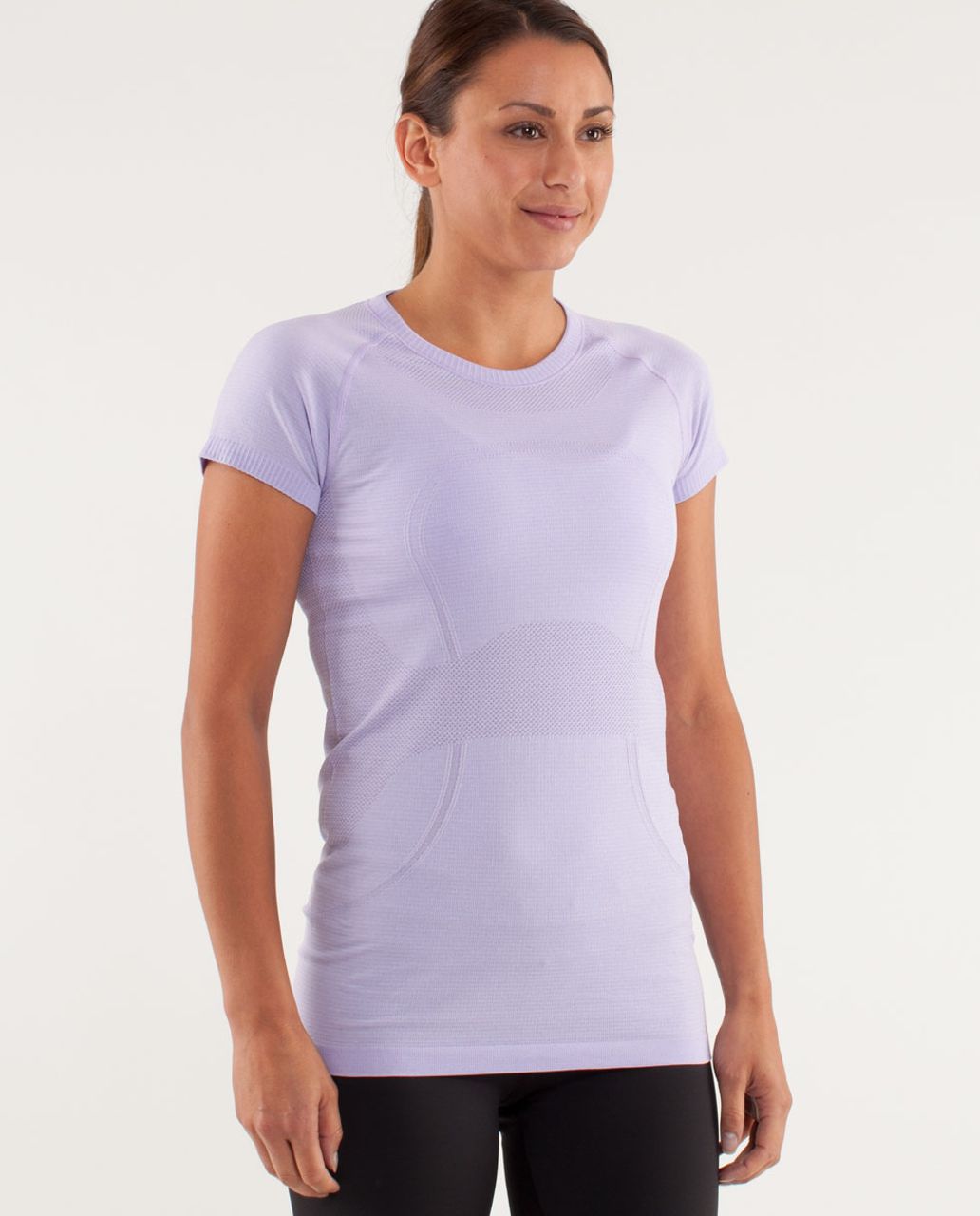 Lululemon Swiftly Tech Woman Sport Short Sleeve Lavendar White