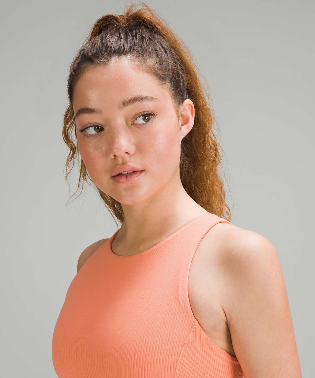 Lululemon Align Ribbed High-Neck Tank Top - Sunny Coral