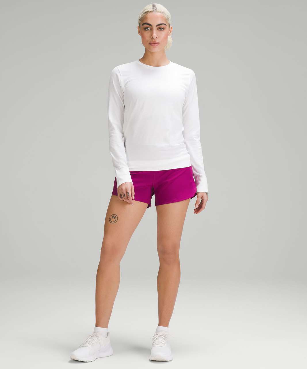 Lululemon Speed Up Mid-Rise Lined Short 4 - No Limits White Multi / White  - lulu fanatics