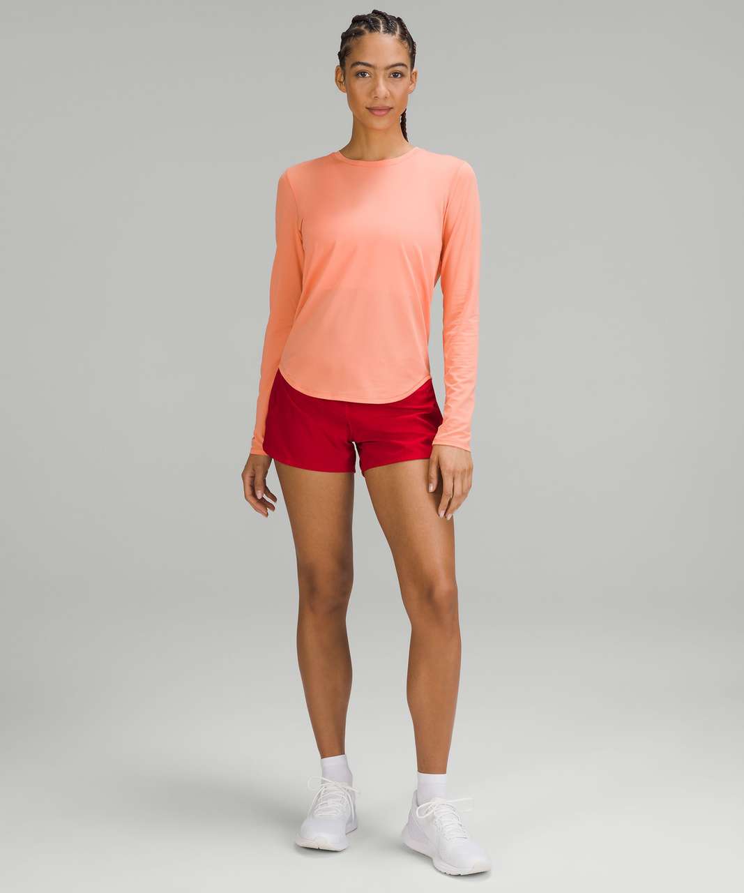 NEW Women Lululemon Swiftly Tech Long Sleeve 2.0 Warm Coral Size 10