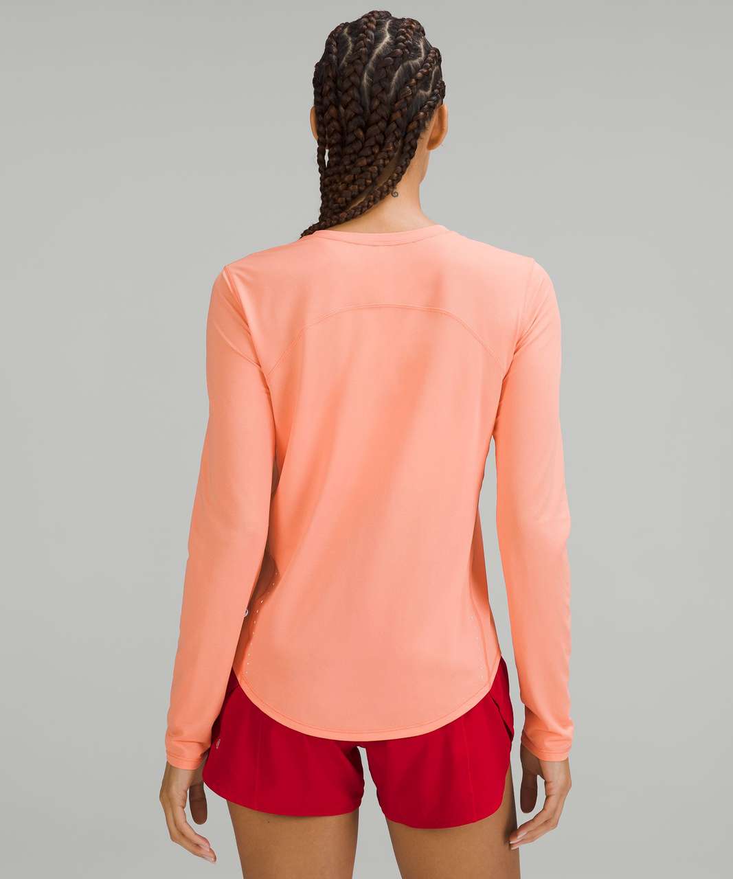 Lululemon High-Neck Running and Training Long Sleeve Shirt - Sunny Coral -  lulu fanatics