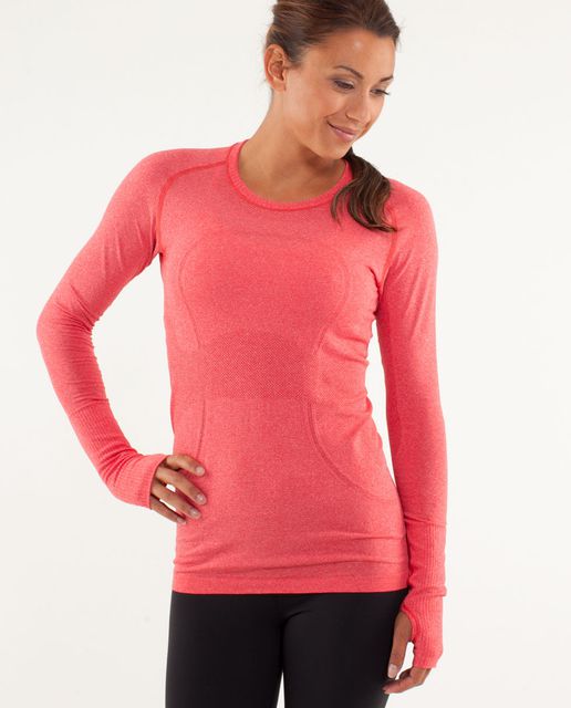 Lululemon Swiftly Tech Long Sleeve Crew - Black Cherry / Black - lulu ...