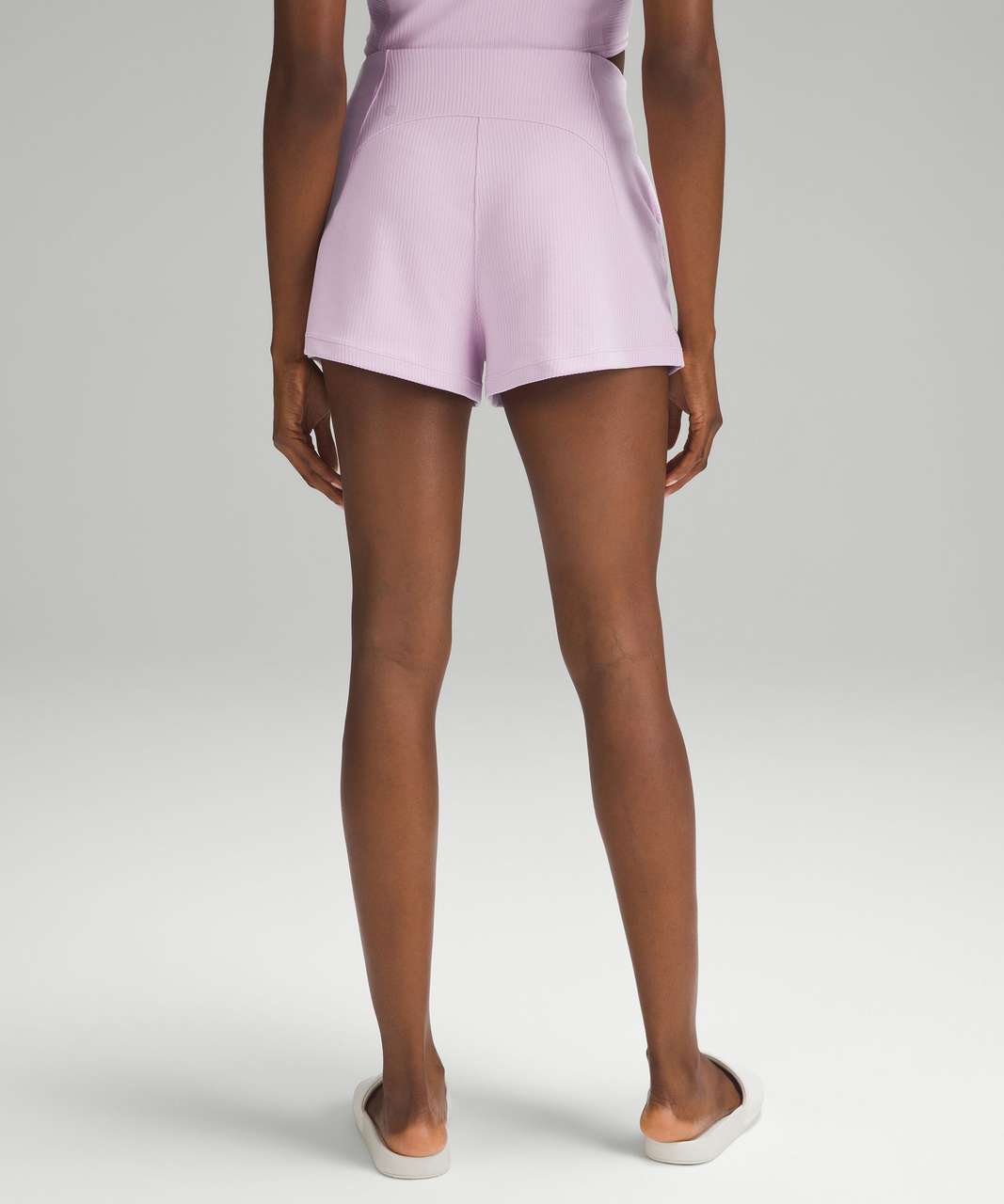 Lululemon Ribbed Softstreme High-Rise Short 2" - Pink Peony