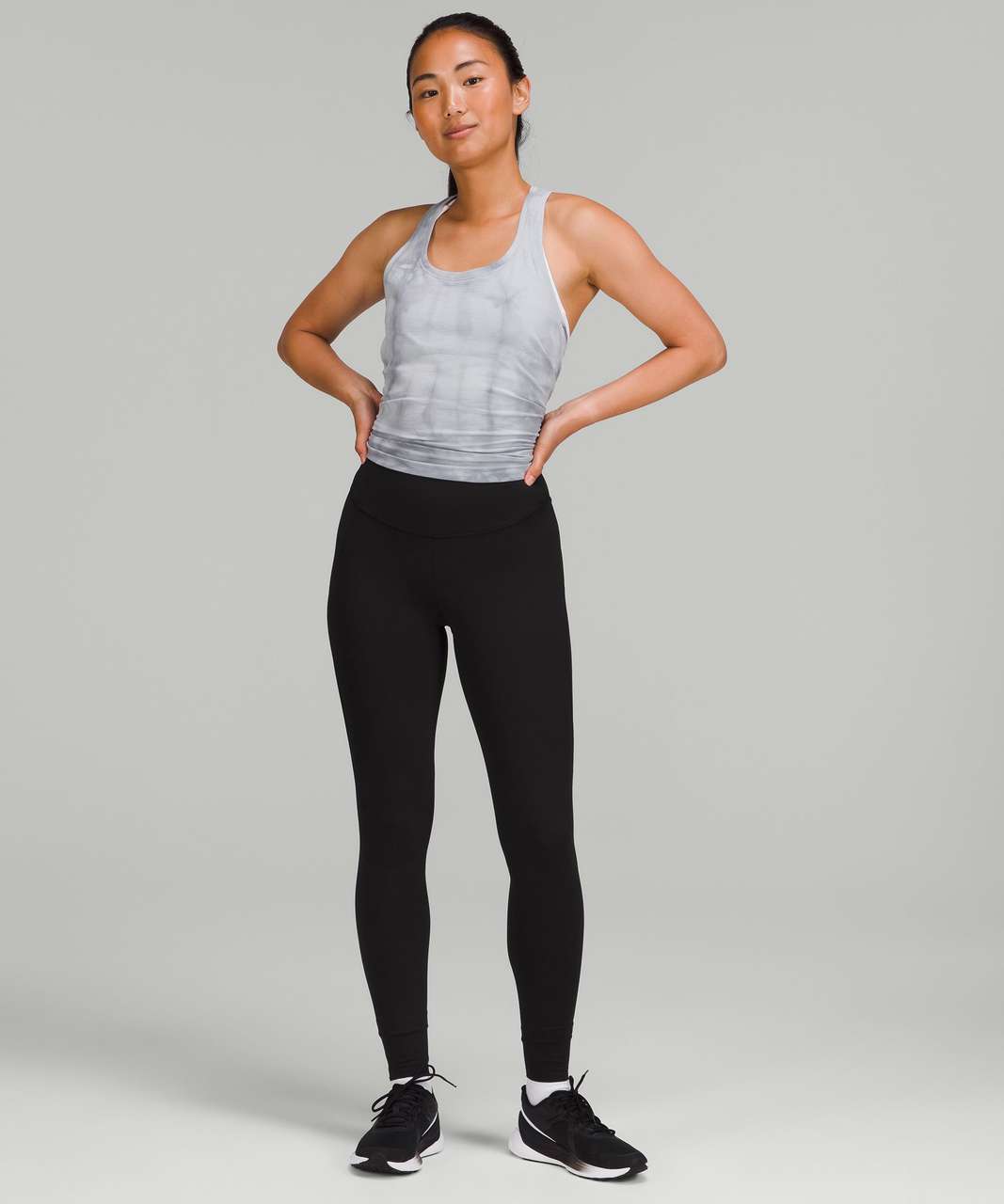 ☆Lululemon Base Pace High-Rise Tight Leggings 25” Two-Tone Ribbed Black /  Gull 2