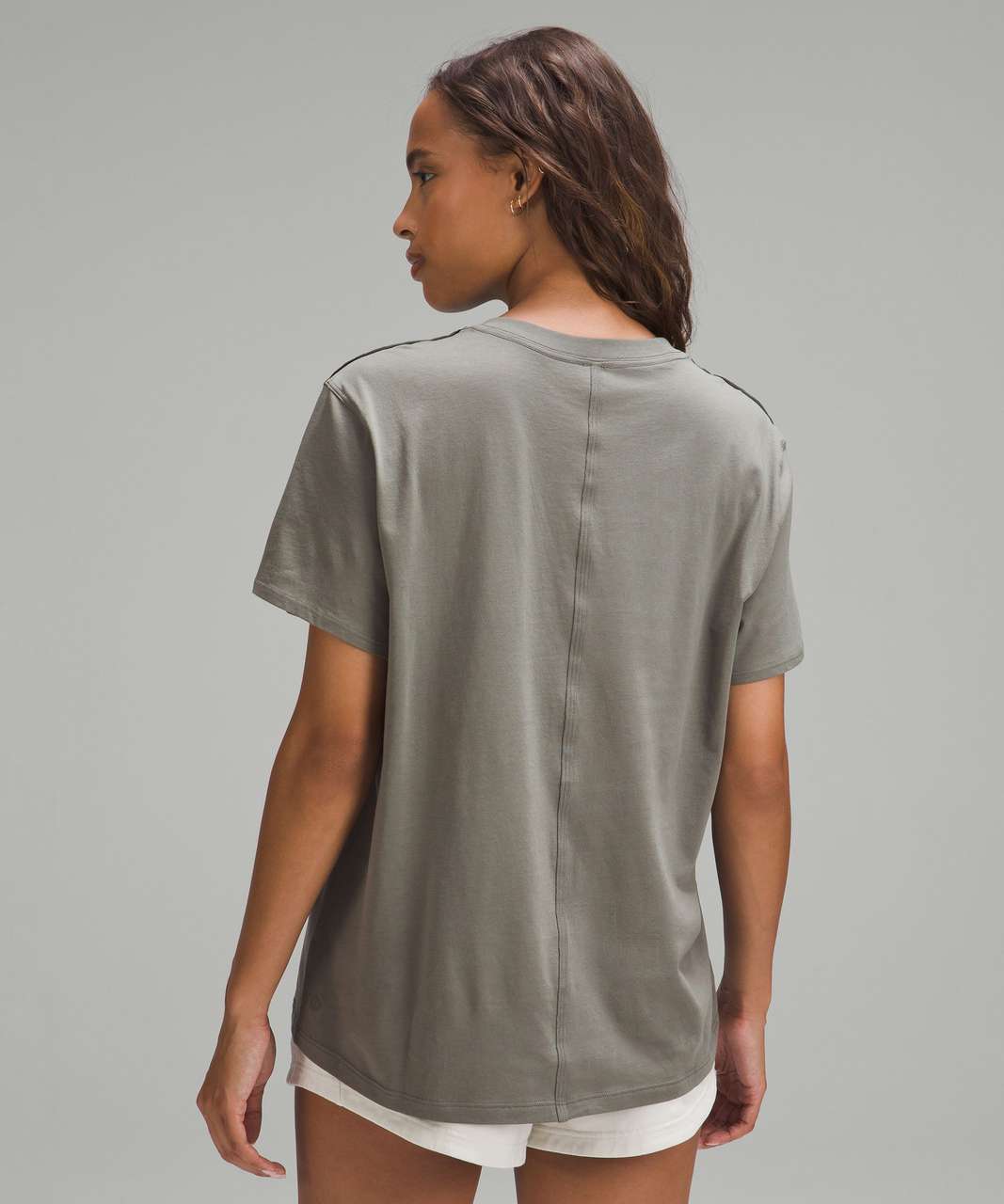 Lululemon Women's Shirt 12 Gray Grey Heathered Side Tie Pima Cotton Blend