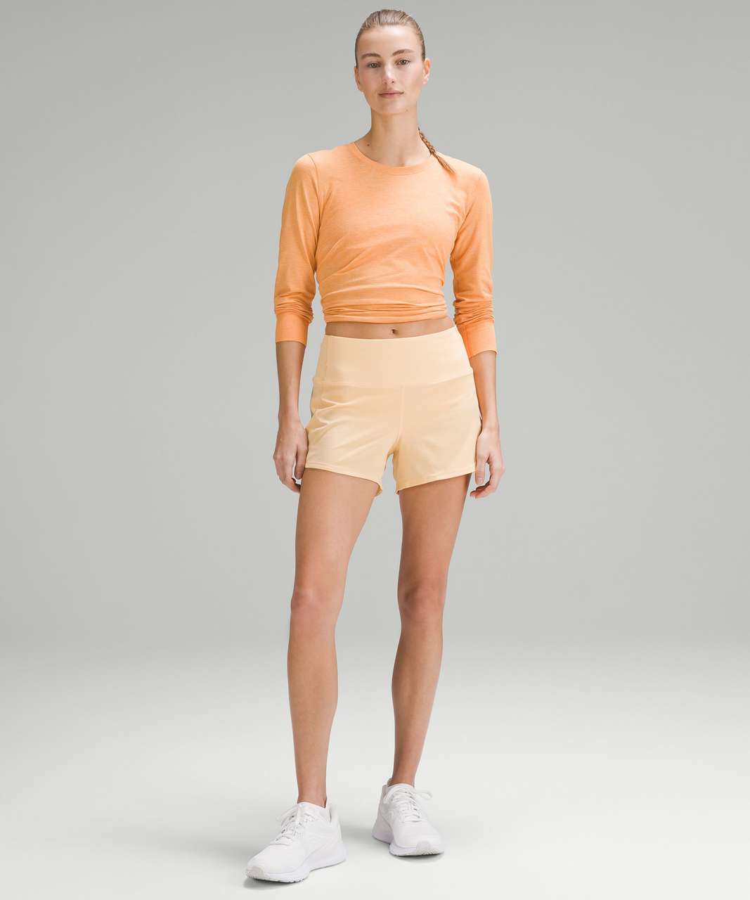 Lululemon Speed Up High-Rise Lined Short 4 - Solar Orange - lulu fanatics